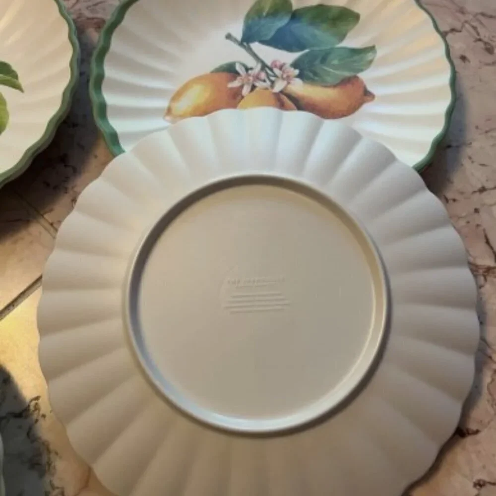 NEW Set of 4 Farmhouse by Rachel Ashwell Fruit Themed Melamine Salad Plates